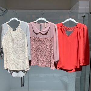 Lot of 3 blouses
